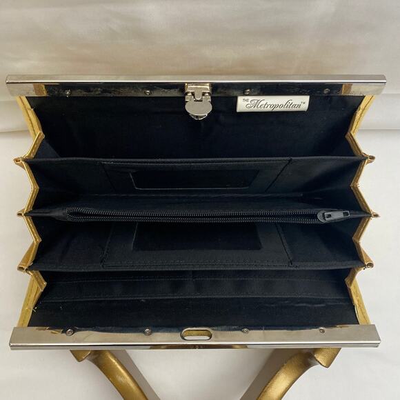 Vintage Gold Sequin Clutch The Metropolitan Ritz Evening Bag Party Metallic y2k - Picture 6 of 12